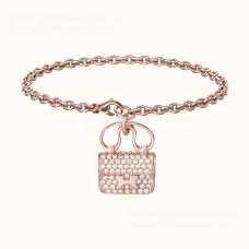 Гривна Hermes Constance Amulette от розово злато с диаманти