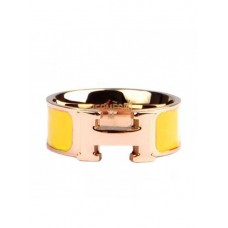 Пръстен Hermes Enamel Clic H от 18-каратово жълто злато с жълто