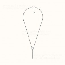 Колие Hermes Finesse Lariat с диаманти, розово злато/сребро