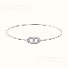 Дамска гривна Hermes Ronde с диаманти, сребро/розово злато/жълто злато, класическа