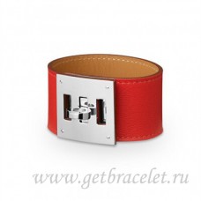Гривна Hermes Kelly Dog червена със сребро
