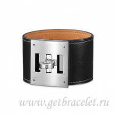 Гривна Hermes Kelly Dog черно със сребро