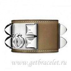 Гривна Hermes Collier de Chien в бежово със сребро