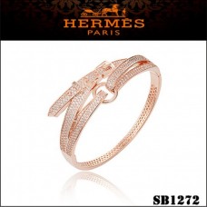 Гривна Hermes Debridee от розово злато с диаманти