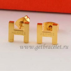 Обеци Hermes H от жълто злато