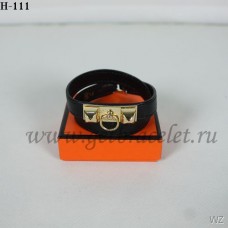Hermes Rivale гривна с двойно увиване, черно злато