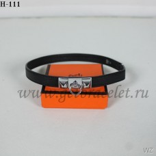 Hermes Rivale гривна с двойно увиване черно-сребърна