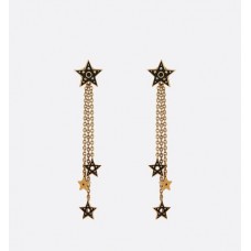 Очарователни обеци Dior Or Ladies Black Star с пискюли в златист цвят, цена в Малайзия