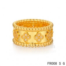 Пръстен Van Cleef Arpels Clover в жълто с кръгли диаманти