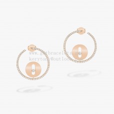 Обеци Messika Creoles Lucky Move с диаманти, розово злато и бяло злато Обеци Messika Creoles Lucky Move с диаманти, розово злато и бяло злато