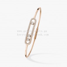 Гривна Messika Diamonds Move Pave Thin от розово злато и бяло злато Гривна Messika Diamonds Move Pave Thin от розово злато и бяло злато
