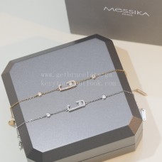 Гривна Messika за късмет с диаманти Pave, розово злато и бяло злато Гривна Messika за късмет с диаманти Pave, розово злато и бяло злато