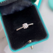Сребърен пръстен Tiffany с четири нокти, проба 925, с мъниста и женски диаманти