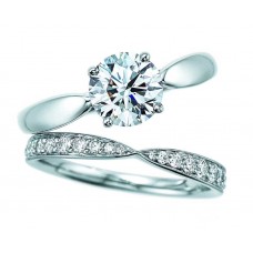 Годежен пръстен Tiffany Love Setting с диаманти, сребърна лента за жени, четири лапи, две в едно
