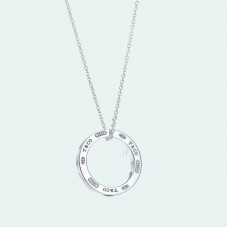 Сребърно-златна огърлица Tiffany 1837 с кръгъл медальон и единична примка