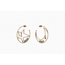 Дамски асиметричен медальон Dior JAdior Star-Moon с лого и мотив от стар месинг