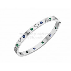 Гривна BVLGARI BVLGARI от бяло злато с 6 сини сапфира и 6 цаворита