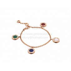 Гривна BVLGARI BVLGARI от розово злато със седеф, карнеол, малахит, лапис