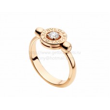Златен пръстен BVLGARI BVLGARI с преливане и диамант