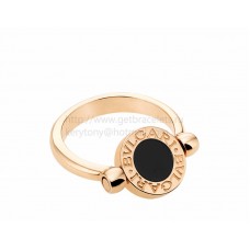 Златен пръстен BVLGARI BVLGARI с преливане и розово злато с перла и оникс