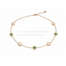 Колие BVLGARI BVLGARI от розово злато с жадеит, нефрит и седеф