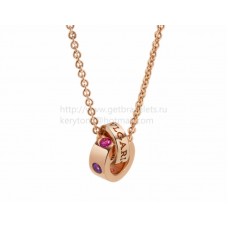 Колие BVLGARI BVLGARI от розово злато с аметисти и розови турмалини
