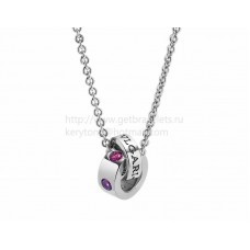 Колие BVLGARI BVLGARI от бяло злато с аметисти и розови турмалини