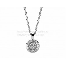 Висулка BVLGARI BVLGARI с верижка от бяло злато с диаманти Pave