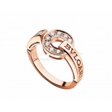 BVLGARI BVLGARI Пръстен от розово злато с диаманти Pave