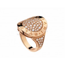 BVLGARI BVLGARI Пръстен от розово злато с диаманти Pave AN854862