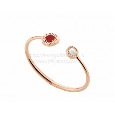 Комплект гривна BVLGARI BVLGARI от розово злато с флип елементи от седеф и карнеол
