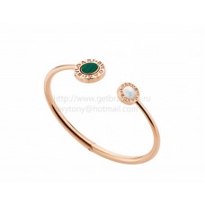 Комплект гривна BVLGARI BVLGARI от розово злато с елементи от седеф и малахит