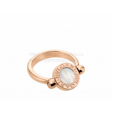 BVLGARI BVLGARI Комплект пръстени с флип от розово злато със седеф и карнеол