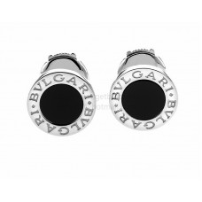BVLGARI BVLGARI Обеци от бяло злато с черен оникс