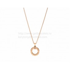 Колие BVLGARI BVLGARI от розово злато с диамант и верижка