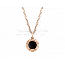 Колие BVLGARI BVLGARI от розово злато с оникс и диаманти Pave