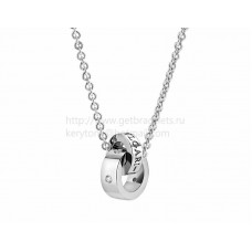 Колие BVLGARI BVLGARI с висулка от бяло злато с 5 диаманта