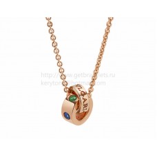 Колие BVLGARI BVLGARI от розово злато със сини сапфири и цаворит