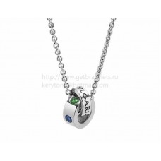 Колие BVLGARI BVLGARI от бяло злато със сини сапфири и цаворит Колие BVLGARI BVLGARI от бяло злато със сини сапфири и цаворит