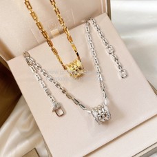 Колие Bvlgari B.zero1 Rock с диаманти Pave, жълто и бяло злато, AAA