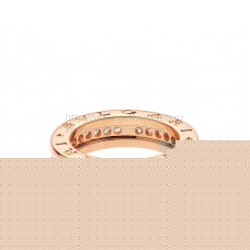 Златен пръстен Bvlgari B.zero1 с 1 лента и диаманти Pave
