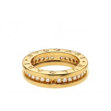 Пръстен Bvlgari B.zero1 с 1 лента от жълто злато с диаманти Pave