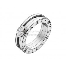 Пръстен Bvlgari B.zero1 с 1 лента и диамант от бяло злато и форма „солитар“