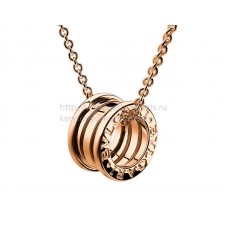 Златна висулка Bvlgari B.zero1 от розово злато с верижка