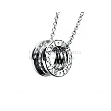 Висулка Bvlgari B.zero1 от бяло злато с диаманти Pave