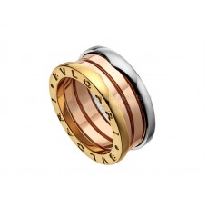 Пръстен Bvlgari B.zero1 с 3 ленти, красива грешка, в розово, бяло и жълто злато