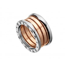 Пръстен Bvlgari B.zero1 с 4 ленти Beautiful Mistake в розово и бяло злато
