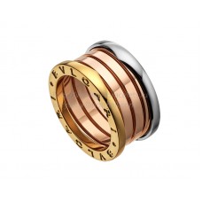 Пръстен Bvlgari B.zero1 с 4 ленти в розово, бяло и жълто злато