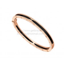 Гривна Bvlgari B.zero1 Bangle в розово злато и черен керамичен цирконий