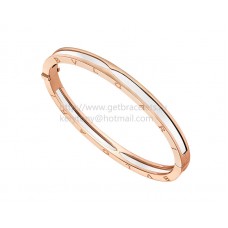 Гривна Bvlgari B.zero1 Bangle от розово злато и бял керамика